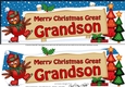 large DL Christmas GREAT GRANDSON Robin Signpost 3d decoupage