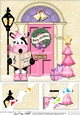 8 x 8 Christmas Door Milly Moo Cow goes Carol Singing Scalloped Corner Topper