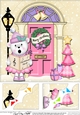 8 x 8 Christmas Door Teddy Tess goes Carol Singing Scalloped Corner Topper