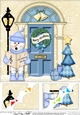 8 x 8 Christmas Door Cute Snowman goes Carol Singing Scalloped Corner Topper