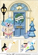8 x 8 Christmas Door Cute Robin goes Carol Singing Scalloped Corner Topper