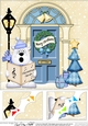 8 x 8 Christmas Door Ben Polar Bear goes Carol Singing Scalloped Corner Topper