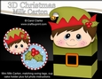 3D Christmas Little Boy Elf Milk Carton Gift or Treat Box