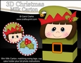 3D Christmas Little Girl Elf Milk Carton Gift or Treat Box