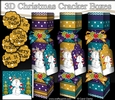 3D Christmas Cracker Boxes Snowballing Snowman Sam & Friend