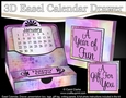 3D Everlasting Easel Calendar Drawer Gift Set - Rainbow Hearts