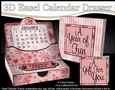 3D Everlasting Easel Calendar Drawer Gift Set - Pretty Floral