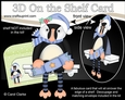 3D On the Shelf Card Kit - Little Christmas Puffin Pilchard has a Christmas cracker
