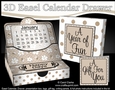 3D Everlasting Easel Calendar Drawer Gift Set - Blossoms and Bumble Bees