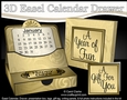 3D Everlasting Easel Calendar Drawer Gift Set - Gold Swirls