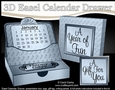 3D Everlasting Easel Calendar Drawer Gift Set - Blue Steel Metallic