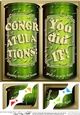 8 x 8 Congratulations Beer Cans Scalloped corner Topper