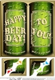8 x 8 Happy Beer Day Beer Cans Scalloped corner Topper