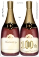 Large DL Happy 100th Birthday Champagne Bottle Shaped Card