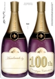Large DL Happy 100th Birthday Champagne Bottle Shaped Card
