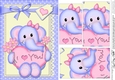 A5 Lola Elephant has a Love Heart & Flowers Pyramage Topper