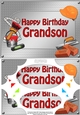 A5 Happy Birthday GRANDSON Handyman Tools Scallop Corners & Pyramage