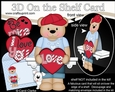 3D On the Shelf Card Kit - Valentine Heart Love & Romance Austin Bear