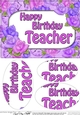A5 Happy Birthday TEACHER Time for Roses Oval Pyramage Topper