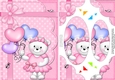 A5 Teddy Tess has Pretty Balloons Scallop Corners & Pyramage Topper