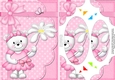 A5 Teddy Tess has a Pretty Flower Scallop Corners & Pyramage Topper