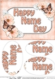 A5 NAME DAY Butterflies & Flowers Oval Pyramage Topper