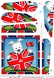 Jock Westie Dog is flying the Union Jack Flag Heart Fan Pyramage Topper