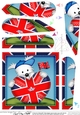 Jock Westie Dog is flying the Union Jack Flag Heart Fan Pyramage Topper