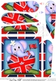 Lola Elephant is flying the Union Jack Flag Heart Fan Pyramage Topper