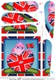 Freya Frog is flying the Union Jack Flag Heart Fan Pyramage Topper