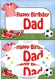A5 Happy Birthday DAD Football Scallop Corners and Pyramage