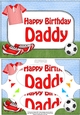 A5 Happy Birthday DADDY Football Scallop Corners and Pyramage