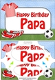 A5 Happy Birthday PAPA Football Scallop Corners and Pyramage