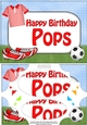 A5 Happy Birthday POPS Football Scallop Corners and Pyramage