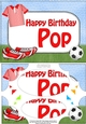 A5 Happy Birthday POP Football Scallop Corners and Pyramage