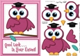 A5 Wise Owl Good Luck Exam Felties quick card 3D decoupage