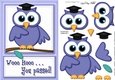 A5 Wise Owl Exam Congrats Felties quick card 3D decoupage