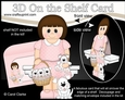 3D On the Shelf Card Kit - Daphine with her dog Joi and cute Puppies