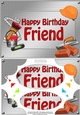 A5 Happy Birthday FRIEND Handyman Tools Scallop Corners & Pyramage