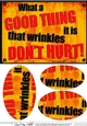 A5 Wrinkles dont Hurt Fun Novelty Senior Moment Saying Oval Pyramage Topper