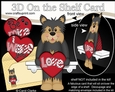 3D On the Shelf Card Kit - Valentine Heart Love & Romance Little Yorkie Dog Timmy