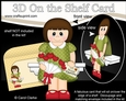 3D On the Shelf Card Kit - Valentine Heart Shaped Roses Love & Romance Lady Elaine