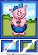 8 x 8 Ziggy Piggy has a Rose Scalloped corner Topper