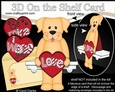 3D On the Shelf Card Kit - Valentine Heart Love & Romance Little Golden Labrador Dog Sunny