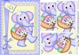 A5 Lola Elephant has an Easter Basket Pyramage Topper