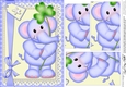 A5 Lola Elephant has a Good Luck Clover Pyramage Topper