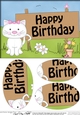 A5 HAPPY BIRTHDAY Little Cat Oval Pyramage Topper