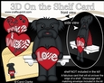 3D On the Shelf Card Kit - Valentine Heart Love & Romance Little Shih Tzu Dog Bo