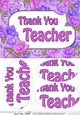 A5 THANK YOU TEACHER Time for Roses Oval Pyramage Topper