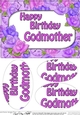 A5 HAPPY BIRTHDAY GODMOTHER Time for Roses Oval Pyramage Topper